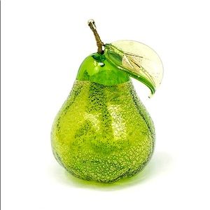 Murano Glass Handmade, Blown Glass Pear, Green
